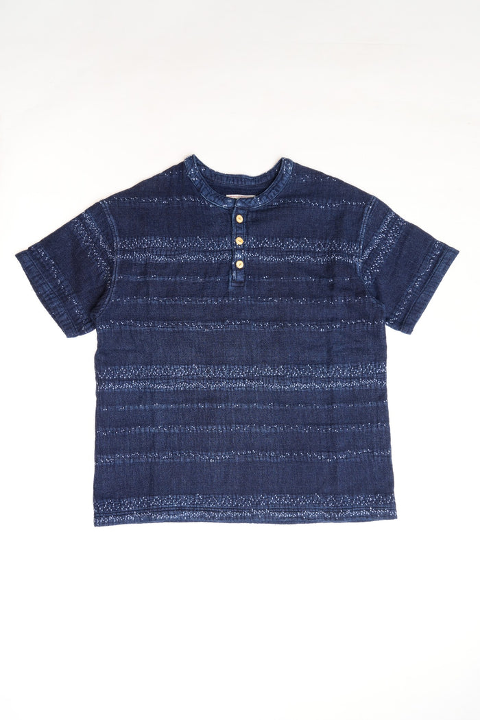 SASHIKO HENRY SHIRT - INDIGO