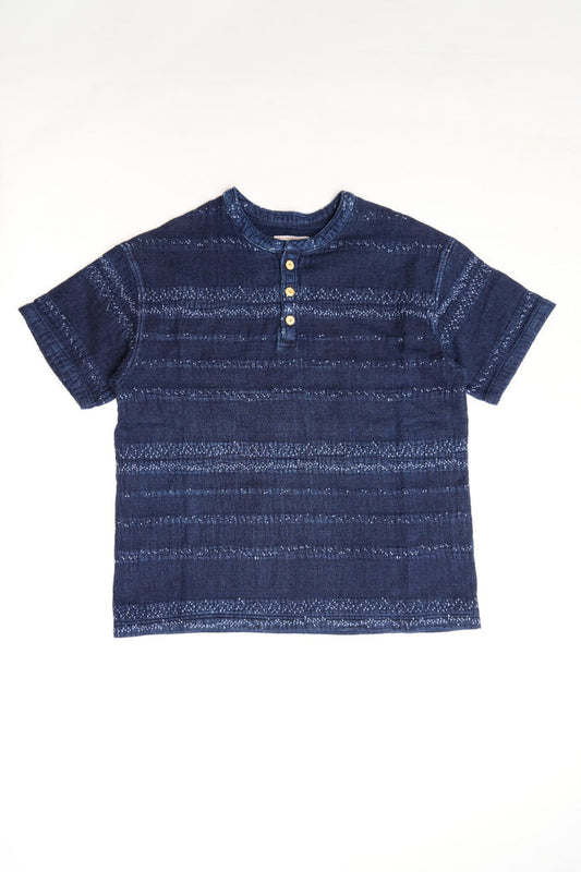 SASHIKO HENRY SHIRT - INDIGO