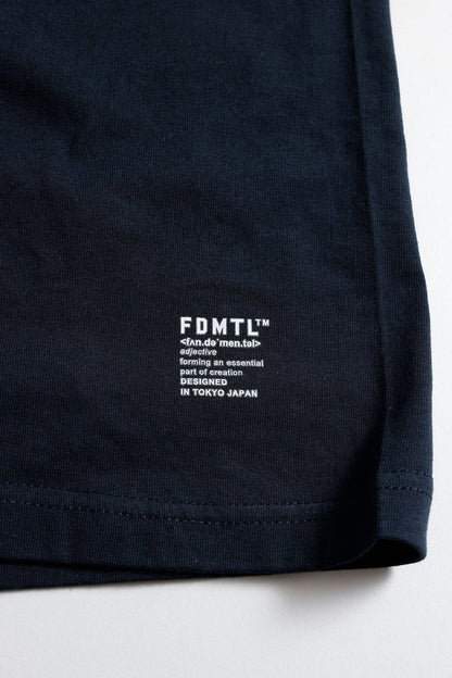 SASHIKO PATCHWORK TEE (FA25) - NAVY