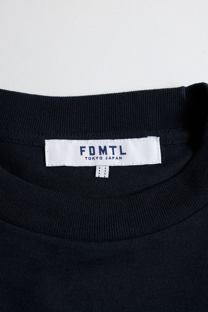 SASHIKO PATCHWORK TEE (FA25) - NAVY