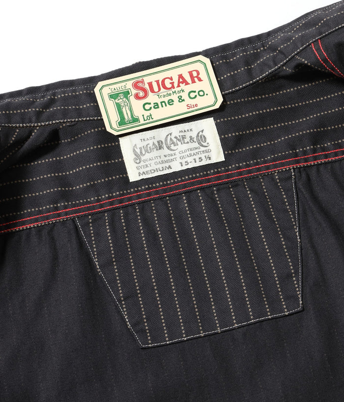 SC29585 FICTION ROMANCE 8.5oz. BLACK WABASH STRIPE WORK SHIRT - BLACK WABASH