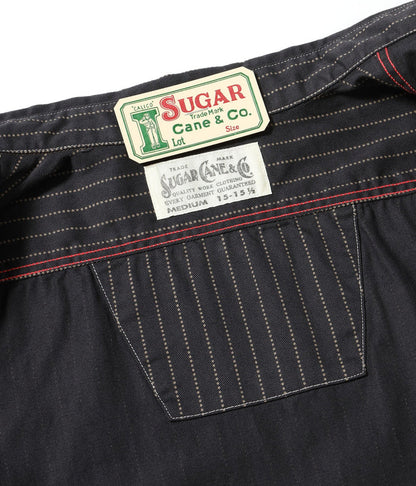 SC29585 FICTION ROMANCE 8.5oz. BLACK WABASH STRIPE WORK SHIRT - BLACK WABASH