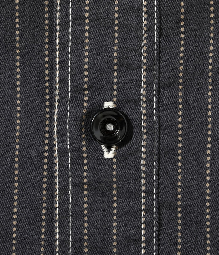 SC29585 FICTION ROMANCE 8.5oz. BLACK WABASH STRIPE WORK SHIRT - BLACK WABASH