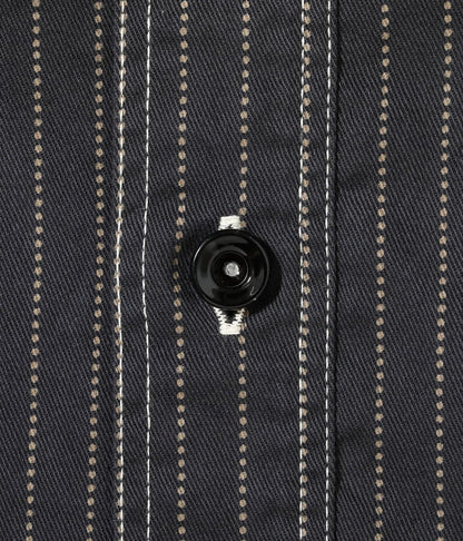 SC29585 FICTION ROMANCE 8.5oz. BLACK WABASH STRIPE WORK SHIRT - BLACK WABASH