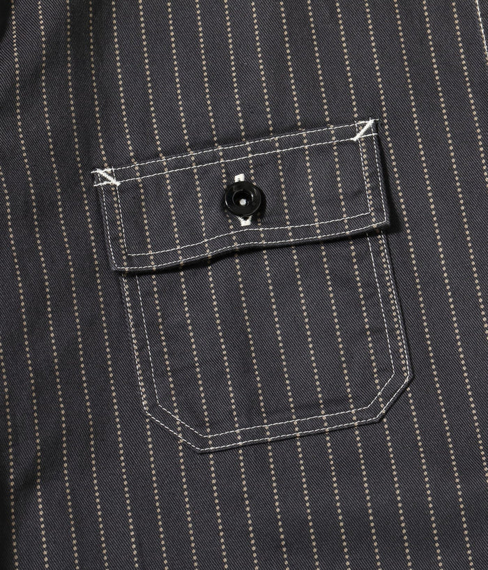 SC29585 FICTION ROMANCE 8.5oz. BLACK WABASH STRIPE WORK SHIRT - BLACK WABASH