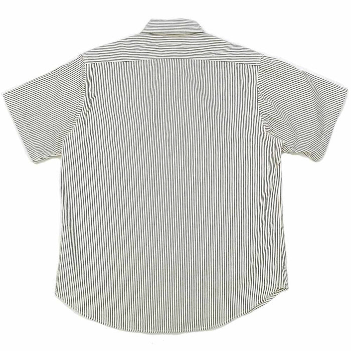 SC37944 HICKORY STRIPE S/S WORK SHIRT - OFF WHITE