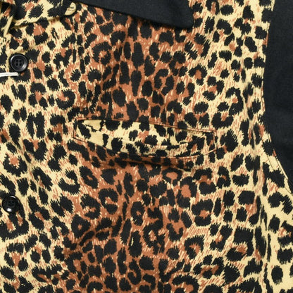 SE29576 Flannel Sports Shirt "LEOPARD x PLAIN" - YELLOW