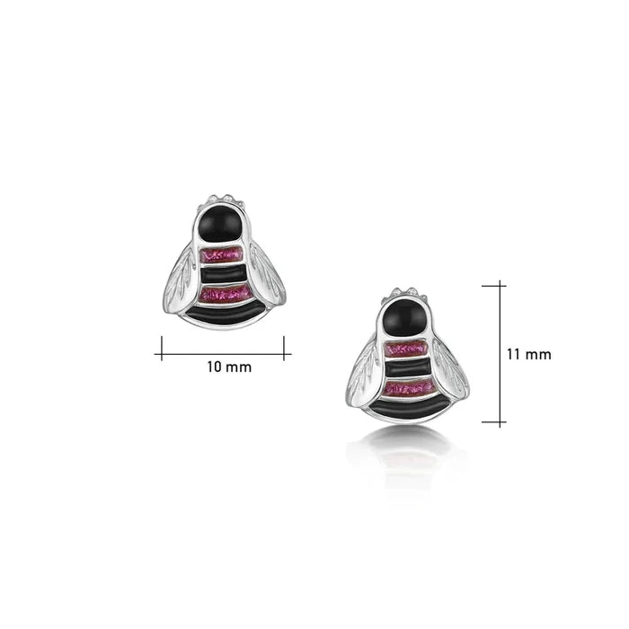 Sheila Fleet Bumblebee Small Stud Earrings in Hot Pink (EE0273-HPINK)