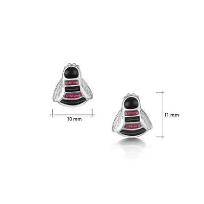 Sheila Fleet Bumblebee Small Stud Earrings in Hot Pink (EE0273-HPINK)