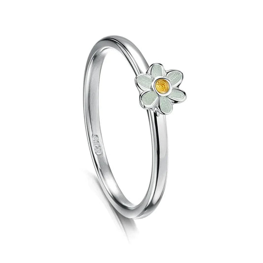 Sheila Fleet Daisies at Dawn Petite Enamel Ring in Sterling Silver (ER0236-SUNSH)