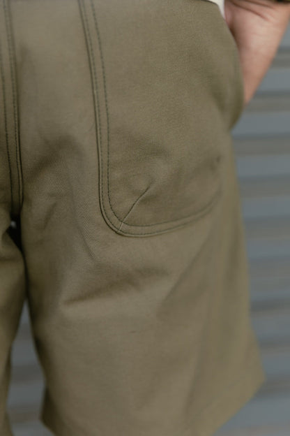 SHORT DECK PANTS - OLIVE TWILL