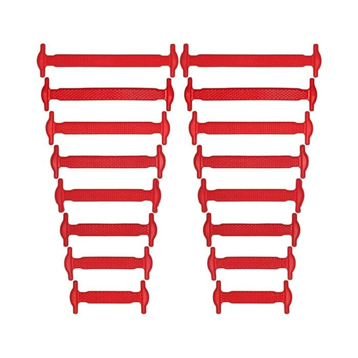 Red / One Size Fits Most / Silicone No-Tie Shoelaces
