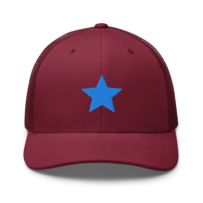 Cranberry / One Size Fits Most / Trucker Hat | Embroidered Star