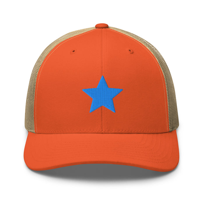 Rustic Orange/ Khaki / One Size Fits Most / Trucker Hat | Embroidered Star