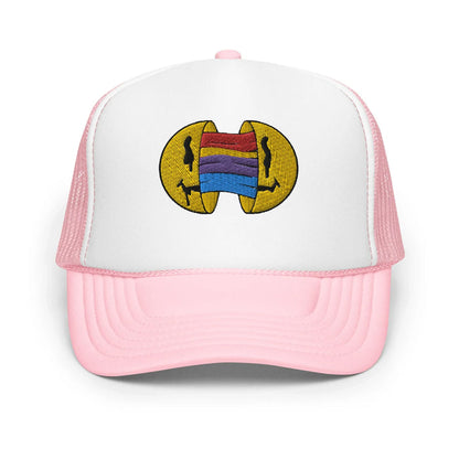 Light Pink / White / Light Pink / One Size Fits Most / Smiley Face Hat | Embroidered