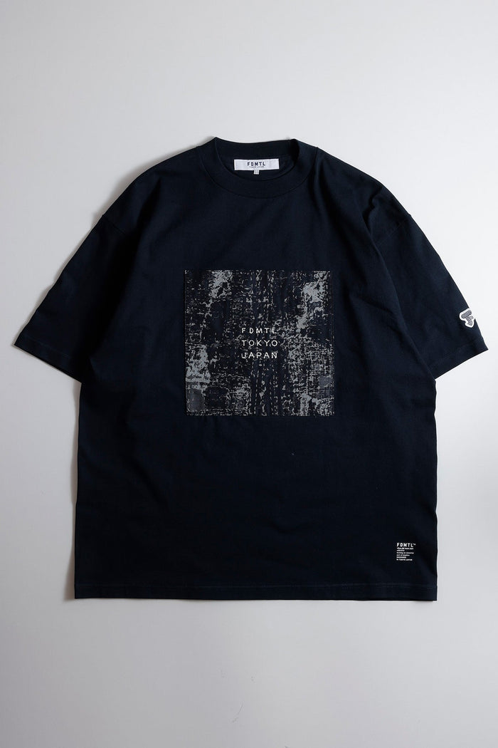 SQUARE JACQUARD TEE (FA25) - NAVY