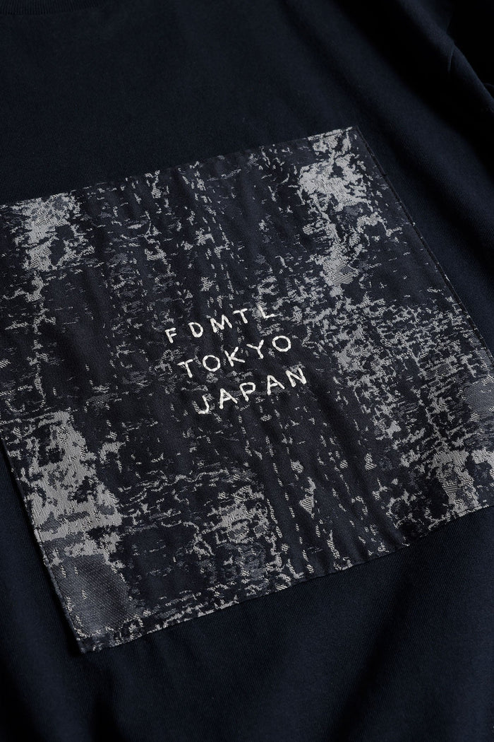 SQUARE JACQUARD TEE (FA25) - NAVY