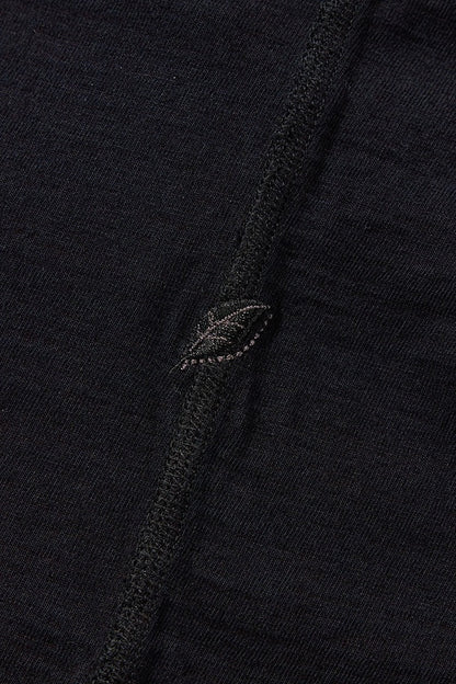 SS-5397-IDBK] Ribbed Cuff Henley Neck T-shirt - Indigo Black