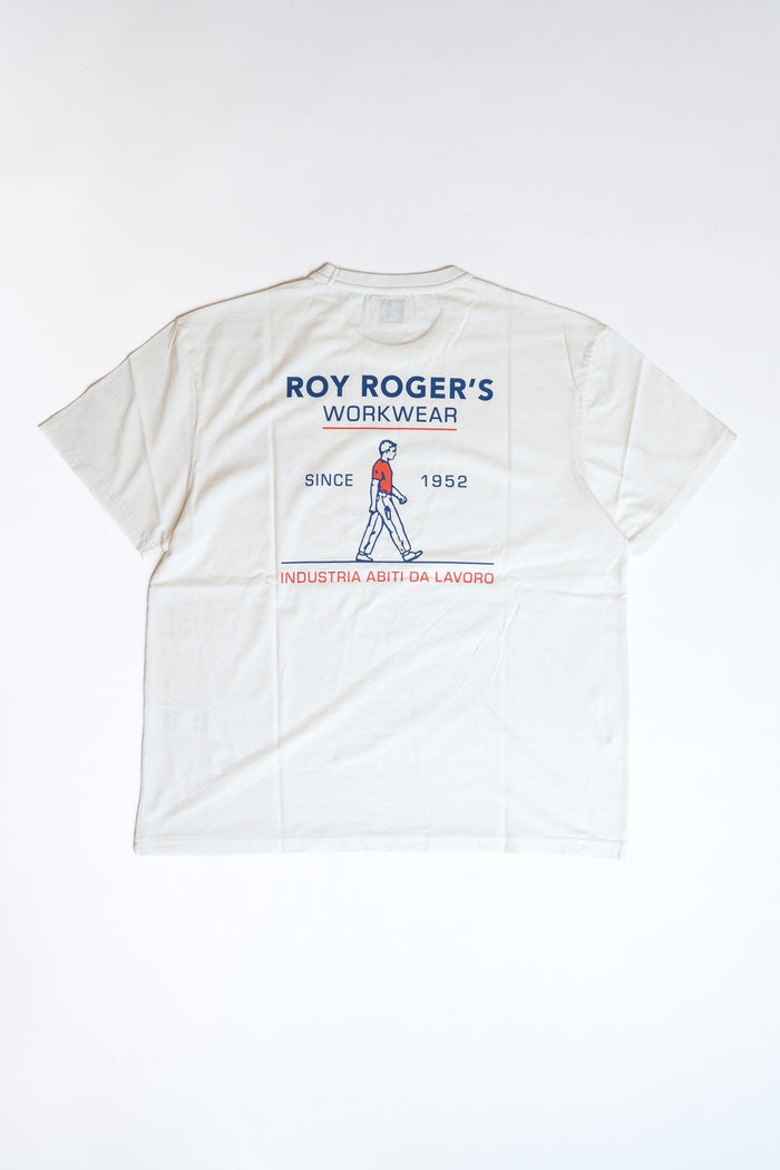 T-SHIRT POCKET ROY ROGER'S WORKWEAR JERSEY - OFF WHITE
