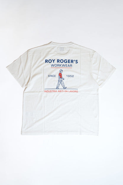 T-SHIRT POCKET ROY ROGER'S WORKWEAR JERSEY - OFF WHITE