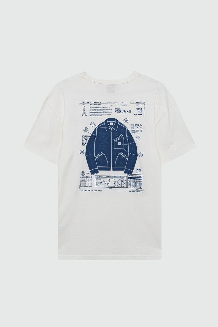 T-SHIRT ROY ROGER'S WORKWEAR JERSEY WORK JACKET - OFF WHITE