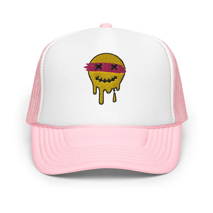 Light Pink / White / Light Pink / One Size Fits Most / Smiley Face Hat | Embroidered