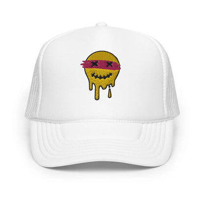 White / One Size Fits Most / Smiley Face Hat | Embroidered