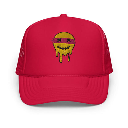 Red / One Size Fits Most / Smiley Face Hat | Embroidered