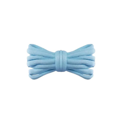 Light blue replacement thick oval shoelaces shoes and sneakers
