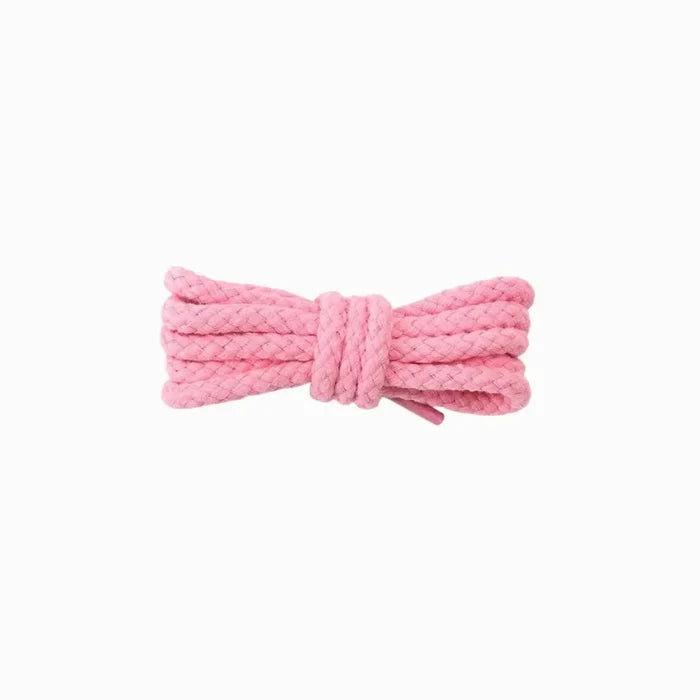 Pink thick rope laces for sneakerheads who want bold, fun shoelaces that help sneakers stand out.