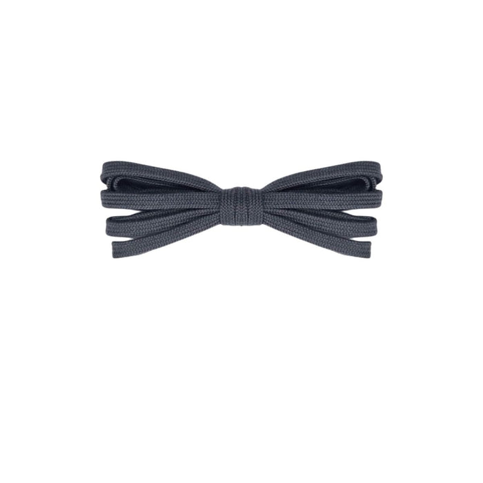 Dark grey thin flat shoe laces 5mm for running shoes, soccer cleats and sneakers by Kicks Shoelaces