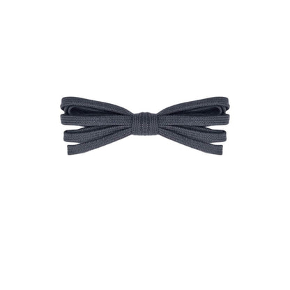 Dark grey thin flat shoe laces 5mm for running shoes, soccer cleats and sneakers by Kicks Shoelaces