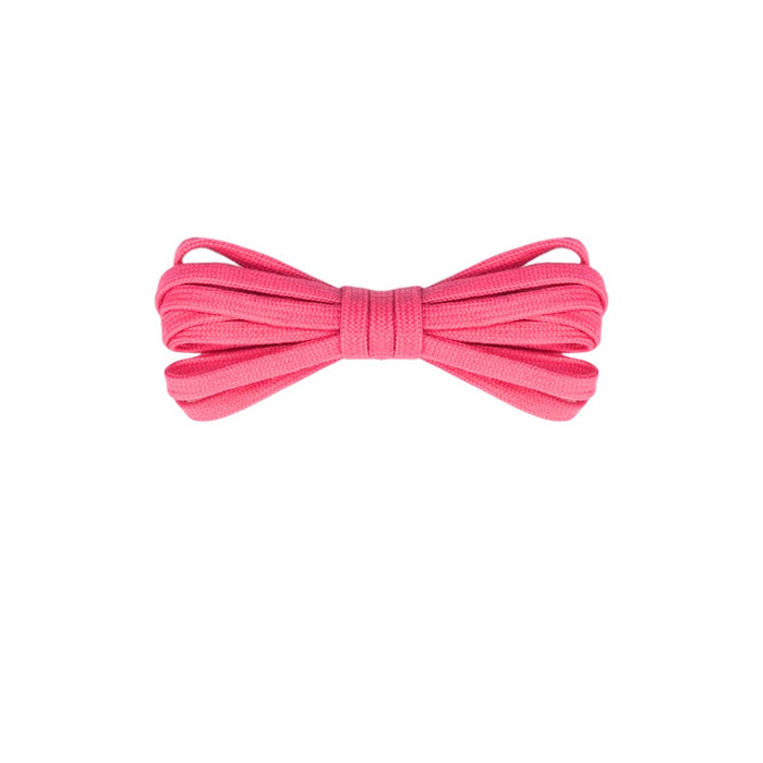 Hot pink thin flat shoe laces 5mm for running shoes, soccer cleats and sneakers by Kicks Shoelaces