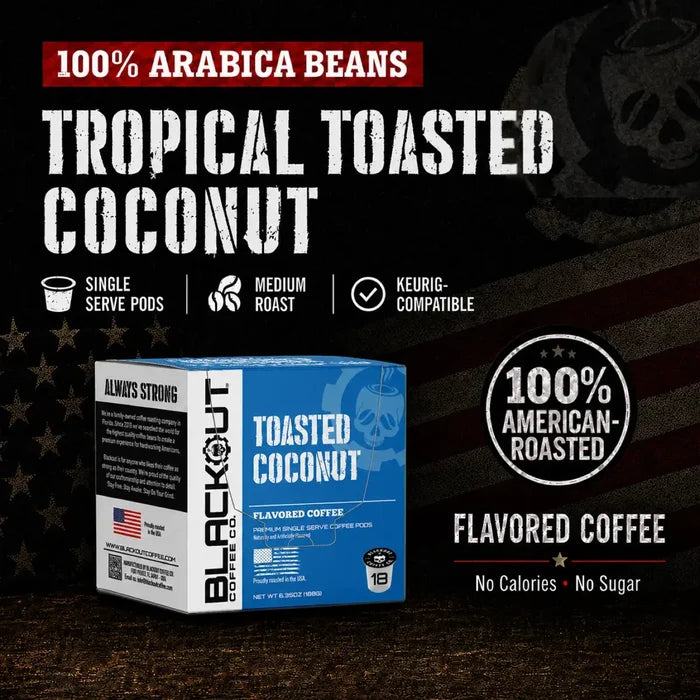 TOASTED COCONUT FLAVORED COFFEE PODS 18CT