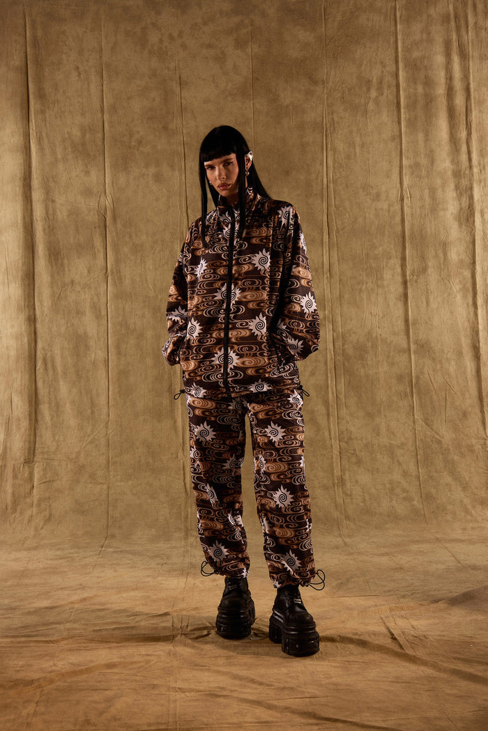 TOMAS TOMAS ZIP-UP JACKET - BLACK/BROWN