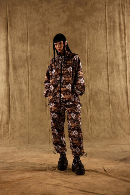TOMAS TOMAS ZIP-UP JACKET - BLACK/BROWN