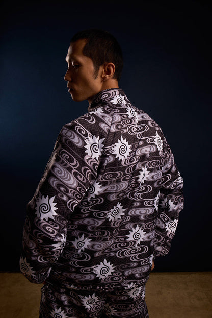 TOMAS TOMAS ZIP-UP JACKET - BLACK/GREY