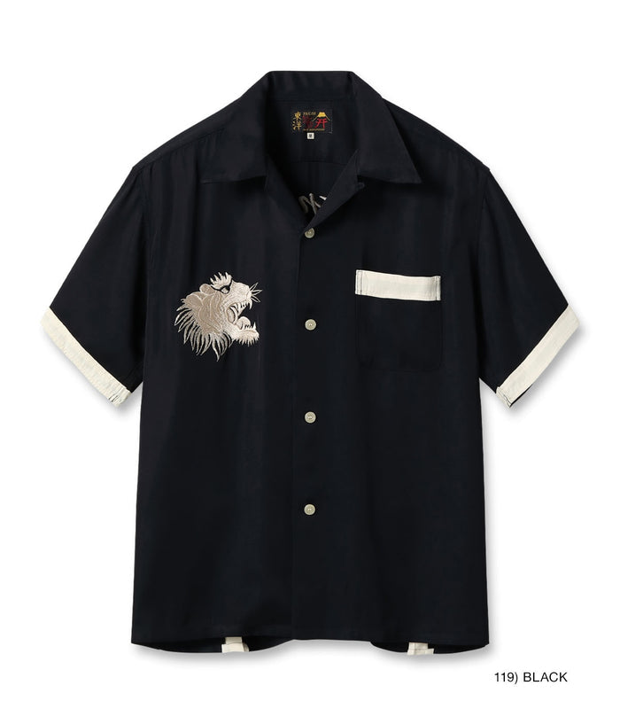 TT39302 SUKA BOWLING SHIRT “ROARING TIGER - BLACK