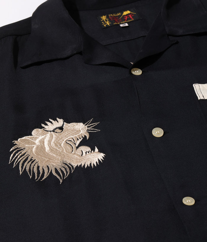 TT39302 SUKA BOWLING SHIRT “ROARING TIGER - BLACK