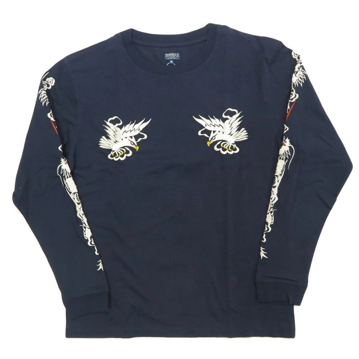 TT69647 LONG SLEEVE SUKA T-SHIRT EMBROIDERED “EAGLE” - NAVY