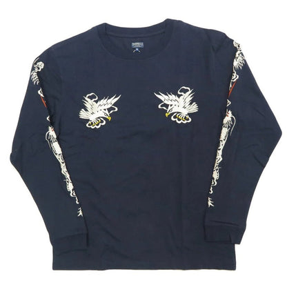 TT69647 LONG SLEEVE SUKA T-SHIRT EMBROIDERED “EAGLE” - NAVY