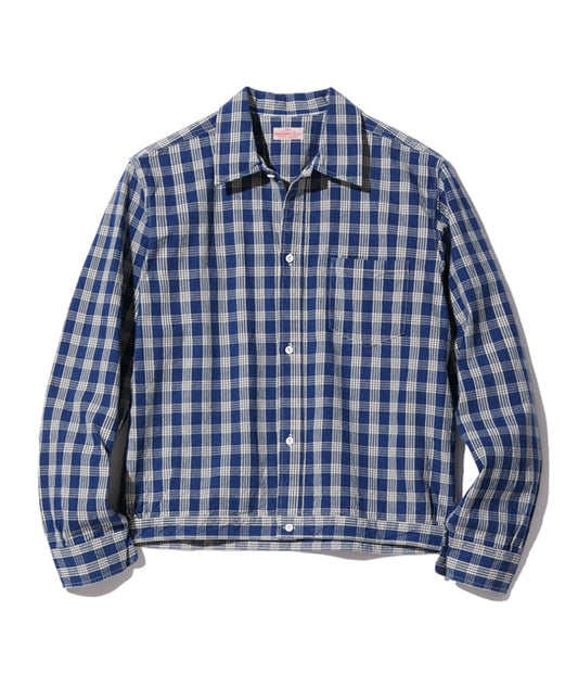 US13487 UNION SUPPLY PALAKA CHECK SHIRT BLOUSE - INDIGO