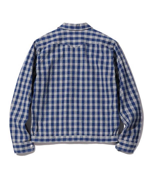 US13487 UNION SUPPLY PALAKA CHECK SHIRT BLOUSE - INDIGO