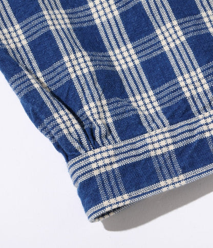 US13487 UNION SUPPLY PALAKA CHECK SHIRT BLOUSE - INDIGO