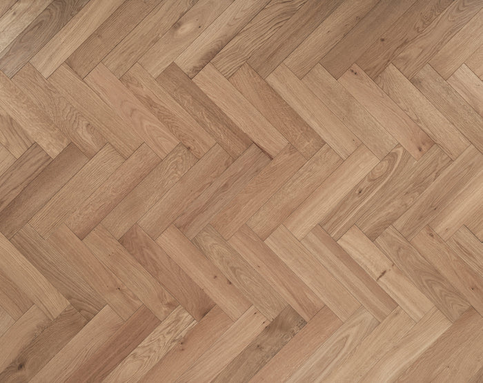 White Smoked Oak herringbone