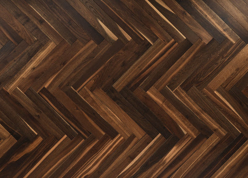 Tundra Smoked Oak herringbone wood floors