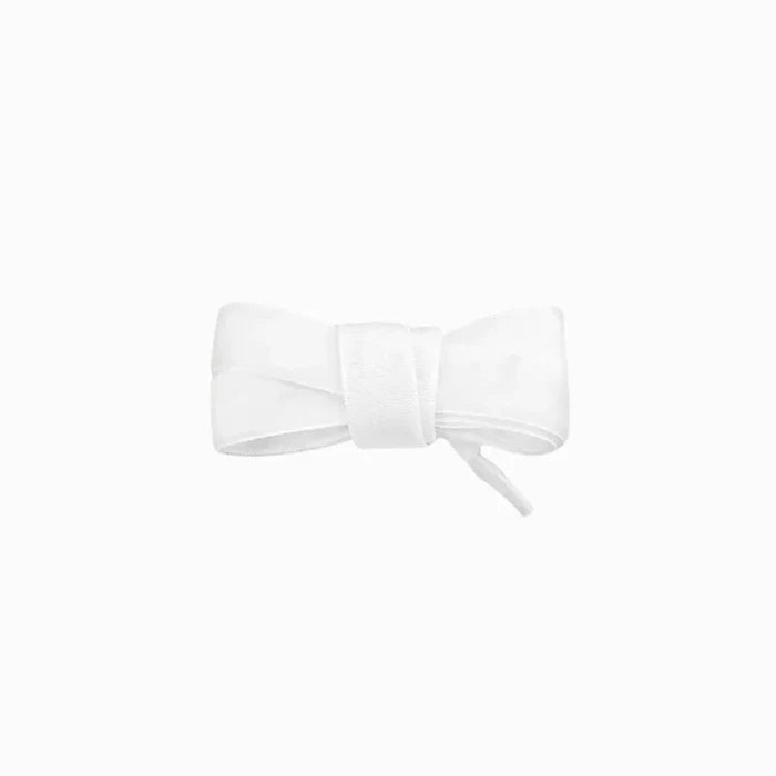 White velvet fat laces for Adidas, Vans, and Converse sneakers by Kicks Shoelaces.
