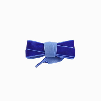 Royal blue velvet fat laces for Adidas, Vans, and Converse sneakers by Kicks Shoelaces.