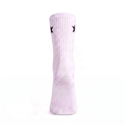 Rear view of White Crew Socks highlighting the ribbed crew leg and cushioned sports socks construction.
