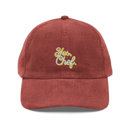 Burgundy / One Size Fits All / Corduroy Hat | Embroidered
